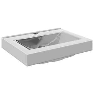 Νιπτήρας με Οπή Υπερχείλισης Ασημί 60 x 46 x 16 εκ. Κεραμικός - PAKOBAZAAR