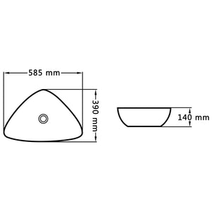 Νιπτήρας Λευκός 58,5 x 39 x 14 εκ. Κεραμικός - Pakobazaar