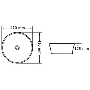 Νιπτήρας Μαύρος 41 x 12,5 εκ. Κεραμικός - PAKOBAZAAR