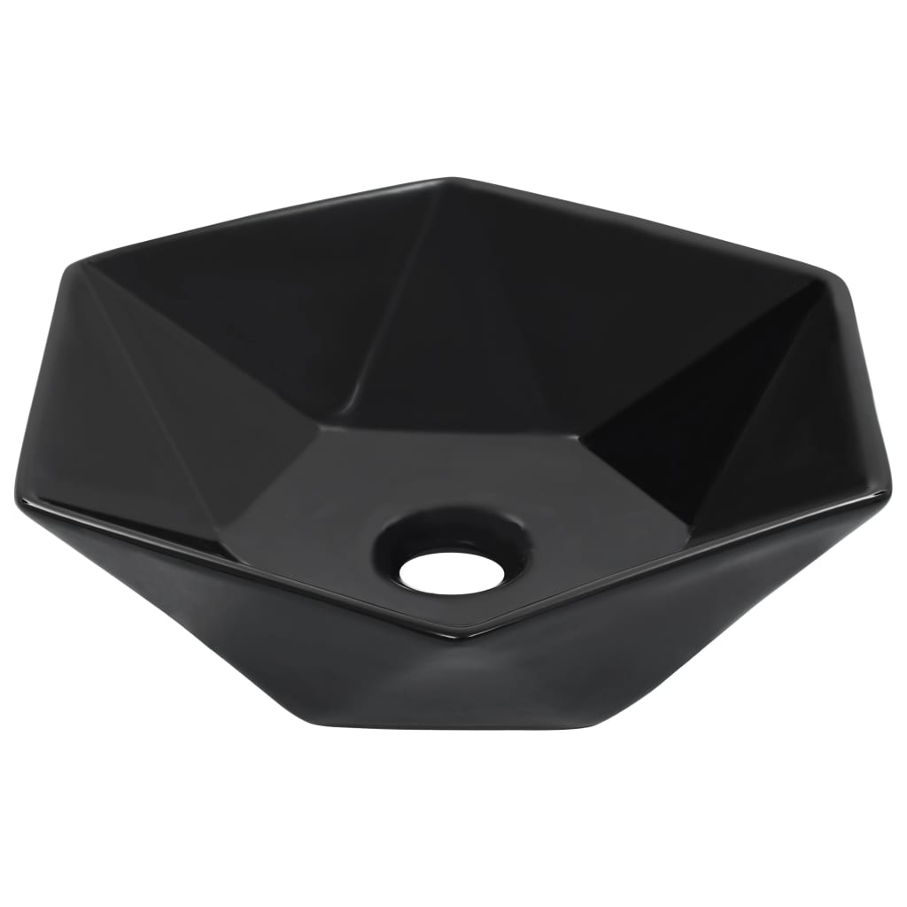 Νιπτήρας Μαύρος 41 x 36,5 x 12 εκ. Κεραμικός - PAKOBAZAAR