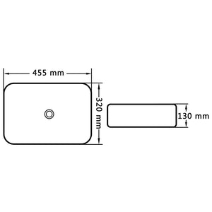 Νιπτήρας Λευκός 45,5 x 32 x 13 εκ. Κεραμικός - PAKOBAZAAR