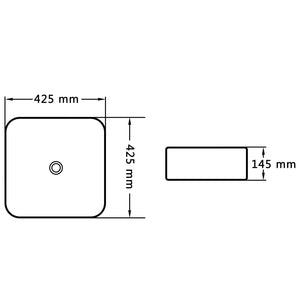 Νιπτήρας Λευκός 42,5 x 42,5 x 14,5 εκ. Κεραμικός - PAKOBAZAAR