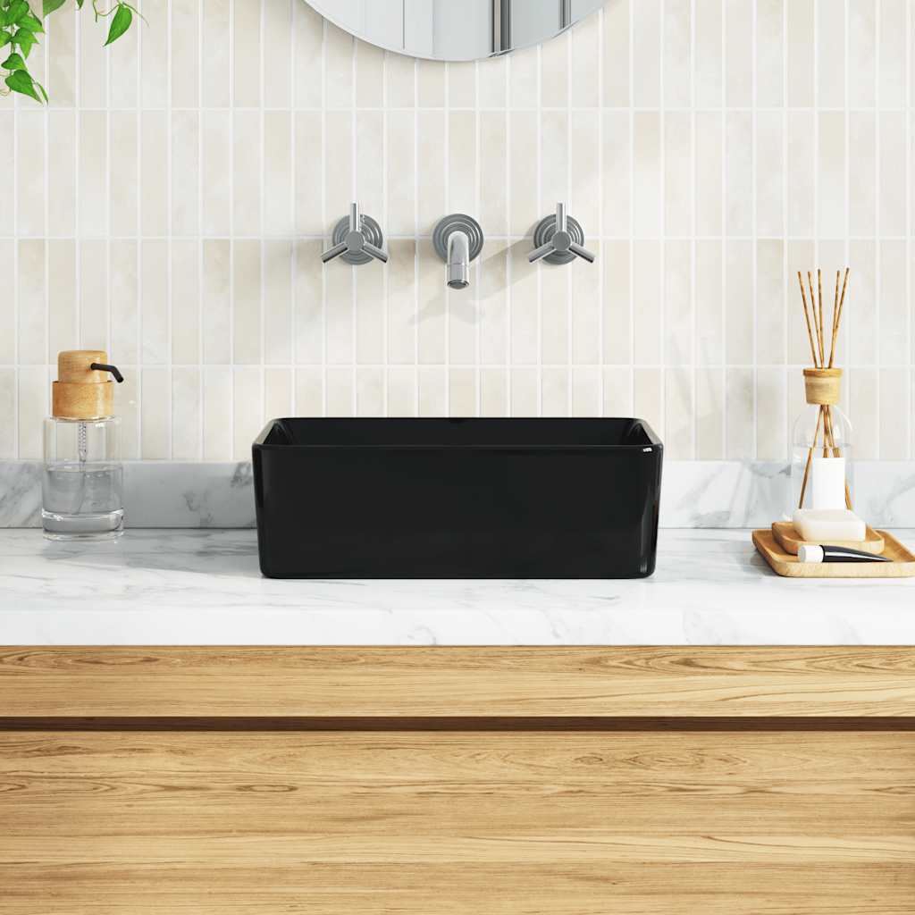 Νιπτήρας Μαύρος 40 x 30 x 13 εκ. Κεραμικός - PAKOBAZAAR