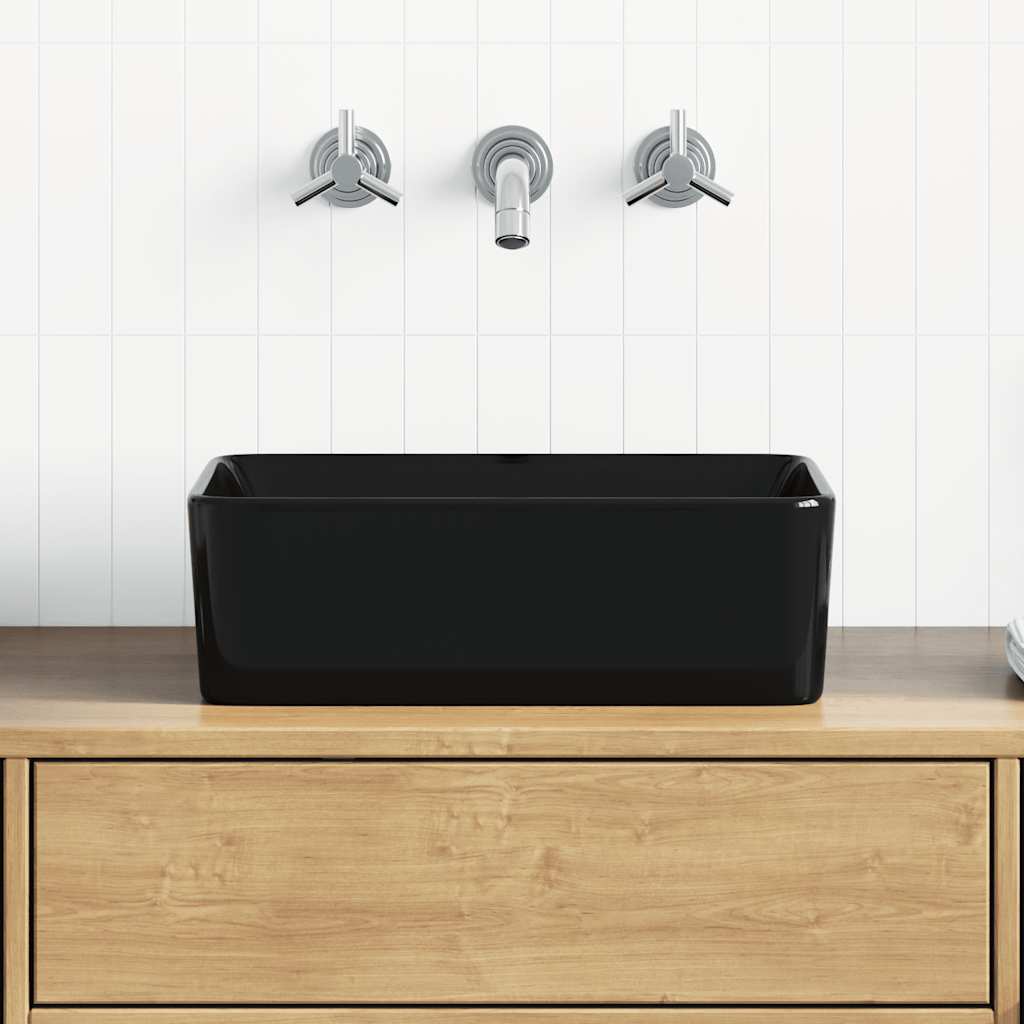 Νιπτήρας Μαύρος 40 x 30 x 13 εκ. Κεραμικός - PAKOBAZAAR