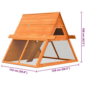 Κλουβί Κουνελιών 152x128x108 εκ. από Μασίφ Ξύλο Πεύκου/Ελάτης - PAKOBAZAAR
