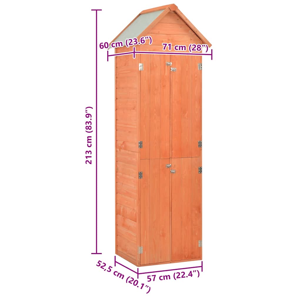 Αποθήκη Κήπου 71 x 60 x 213 εκ. Ξύλινη - PAKOBAZAAR