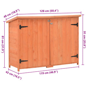 Αποθήκη Κήπου 128x42x91 εκ. Ξύλινη - PAKOBAZAAR