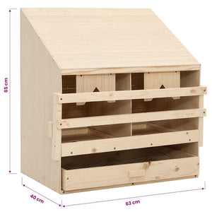 Φωλιά για Κότες με 2 Θέσεις 63x40x65 εκ. από Μασίφ Ξύλο Πεύκου - Pakobazaar