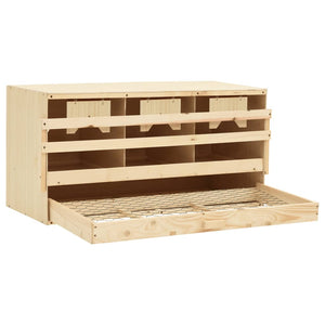 Φωλιά για Κότες με 3 Θέσεις 72x33x38 εκ. από Μασίφ Ξύλο Πεύκου - Pakobazaar