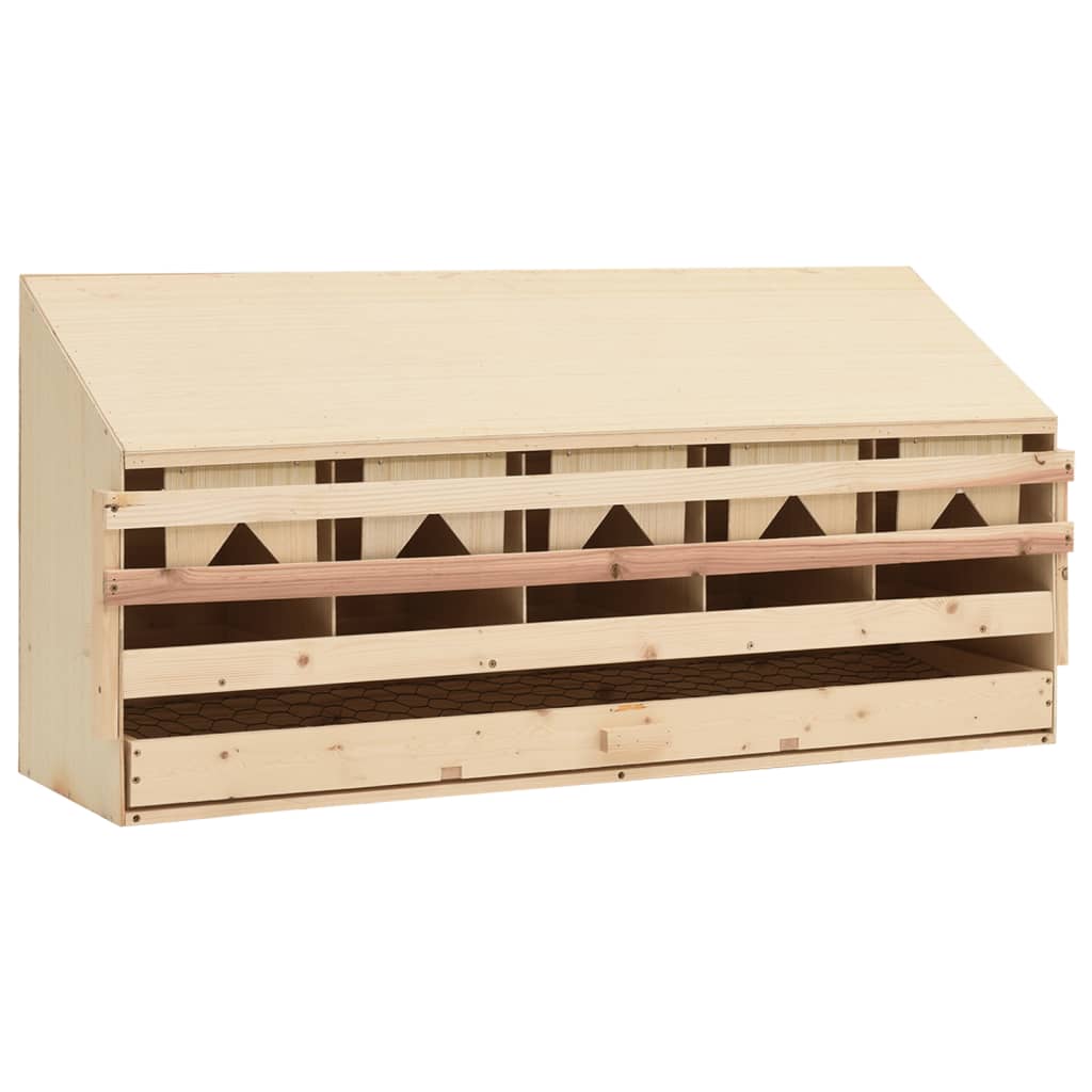 Φωλιά για Κότες με 5 Θέσεις 117x33x54 εκ. από Μασίφ Ξύλο Πεύκου - Pakobazaar