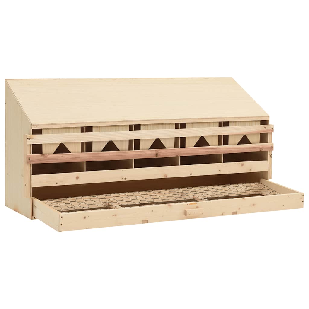 Φωλιά για Κότες με 5 Θέσεις 117x33x54 εκ. από Μασίφ Ξύλο Πεύκου - Pakobazaar
