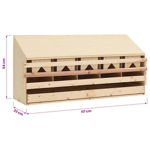 Φωλιά για Κότες με 5 Θέσεις 117x33x54 εκ. από Μασίφ Ξύλο Πεύκου - Pakobazaar