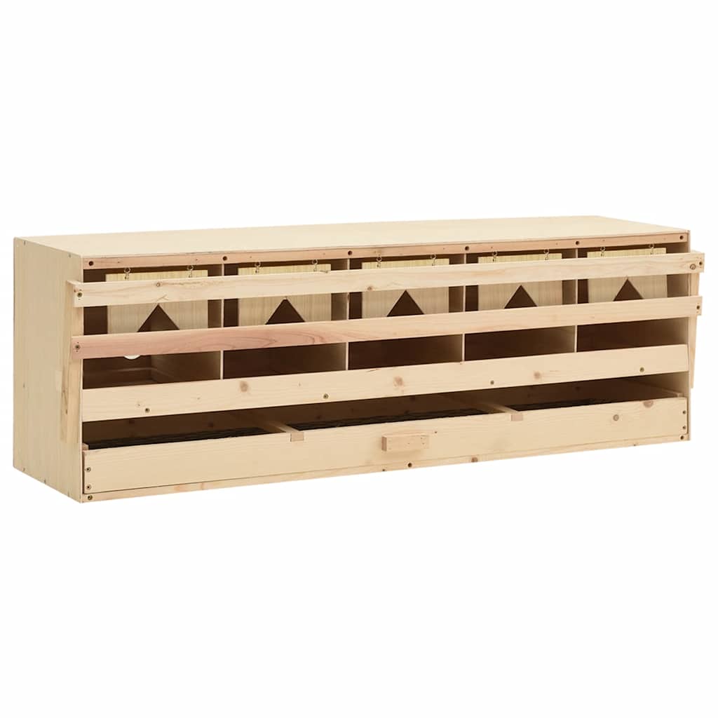 Φωλιά για Κότες με 5 Θέσεις 117x33x38 εκ. από Μασίφ Ξύλο Πεύκου - Pakobazaar