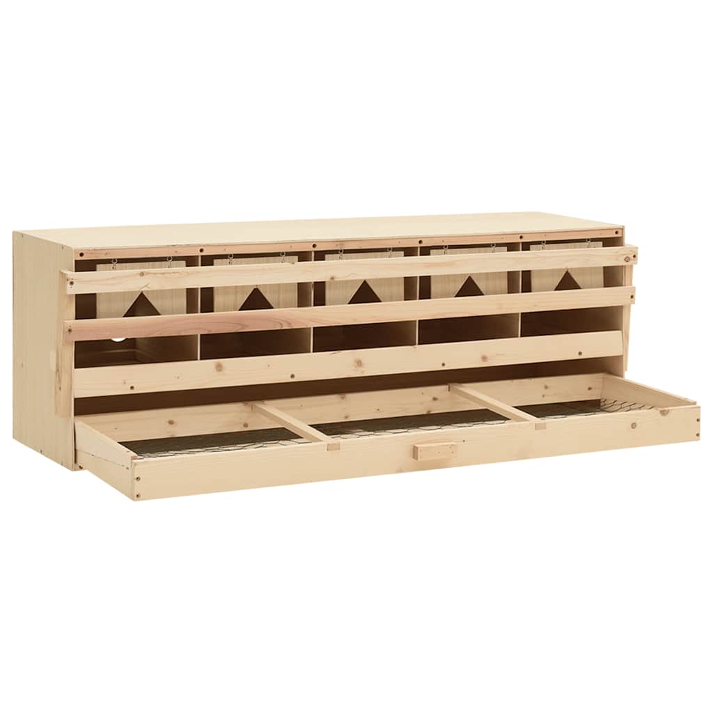 Φωλιά για Κότες με 5 Θέσεις 117x33x38 εκ. από Μασίφ Ξύλο Πεύκου - Pakobazaar