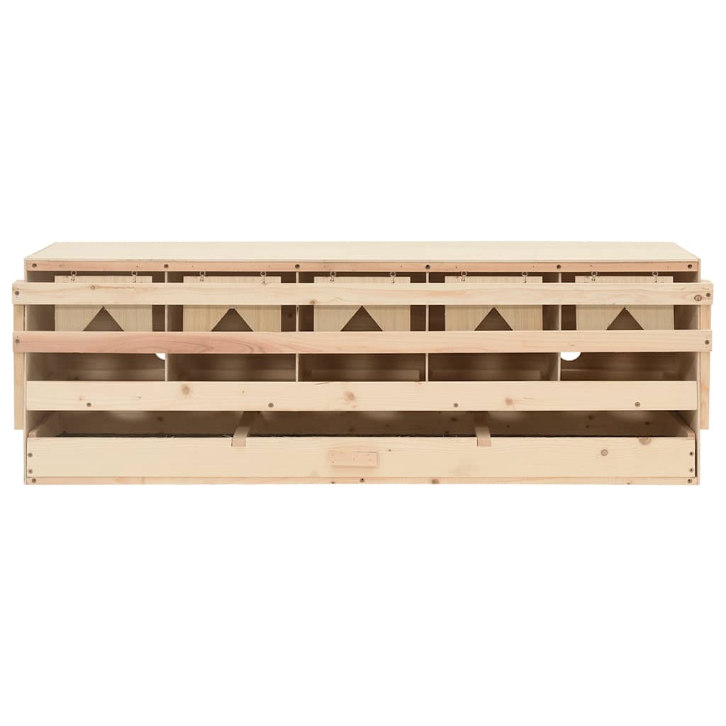 Φωλιά για Κότες με 5 Θέσεις 117x33x38 εκ. από Μασίφ Ξύλο Πεύκου - Pakobazaar