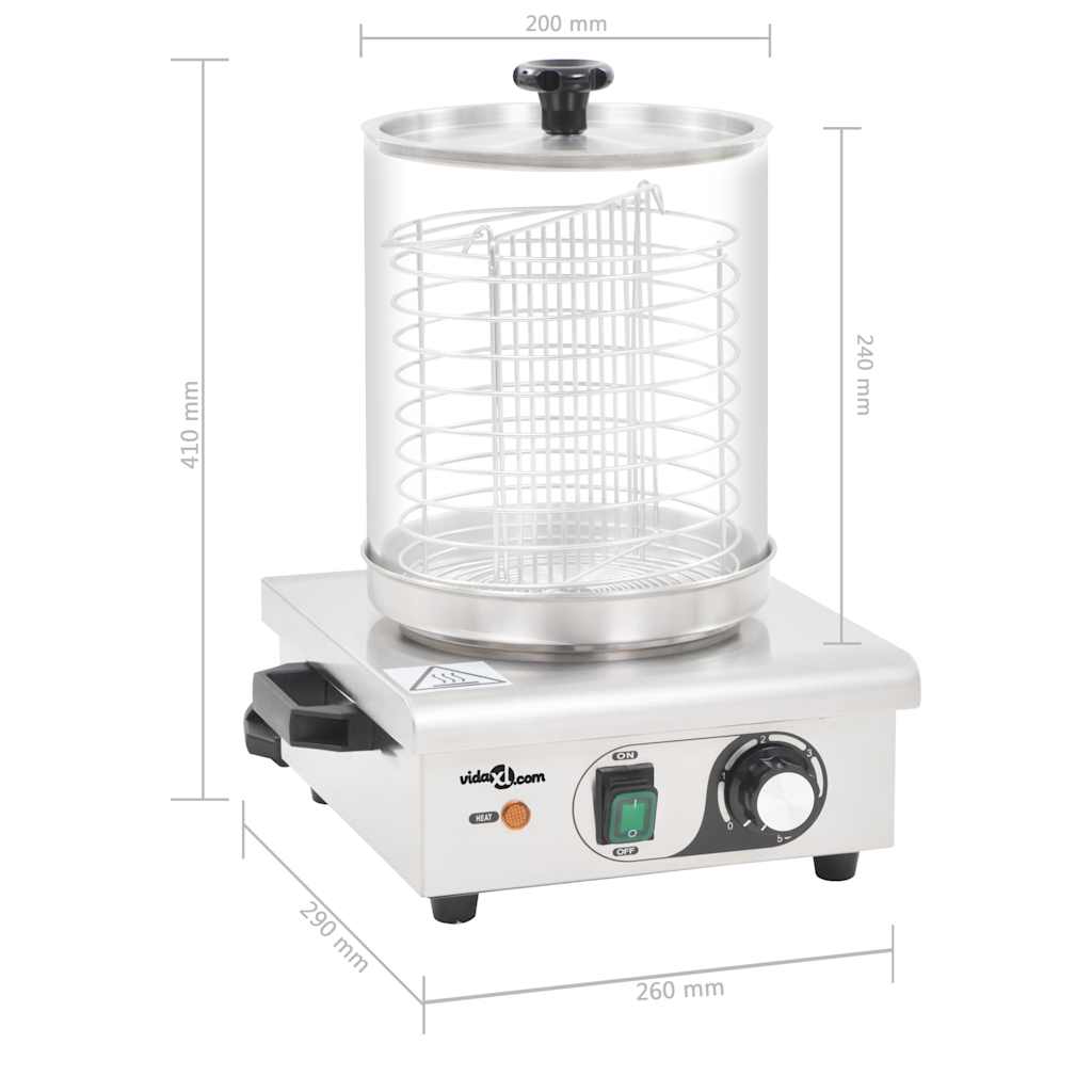 Συσκευή Hot Dog 450 W από Ανοξείδωτο Ατσάλι