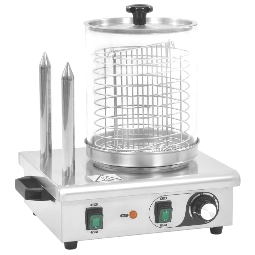 Συσκευή Hot Dog 500 W από Ανοξείδωτο Ατσάλι με 2 Ράβδους - Pakobazaar