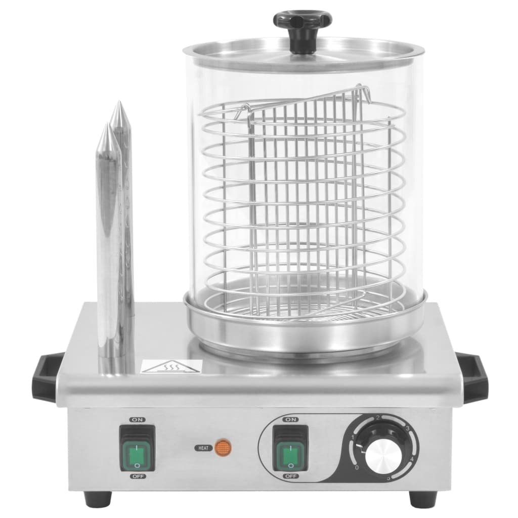 Συσκευή Hot Dog 500 W από Ανοξείδωτο Ατσάλι με 2 Ράβδους - Pakobazaar