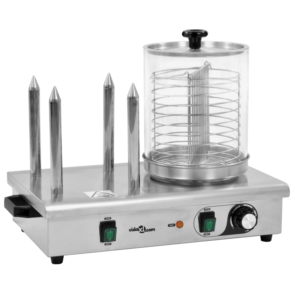 Συσκευή Hot Dog 550 W από Ανοξείδωτο Ατσάλι με 4 Ράβδους