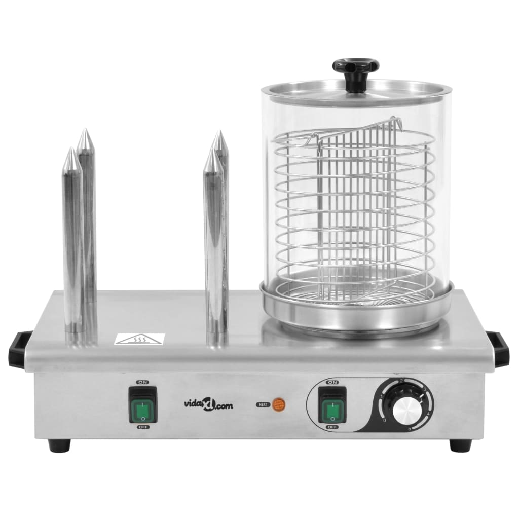Συσκευή Hot Dog 550 W από Ανοξείδωτο Ατσάλι με 4 Ράβδους