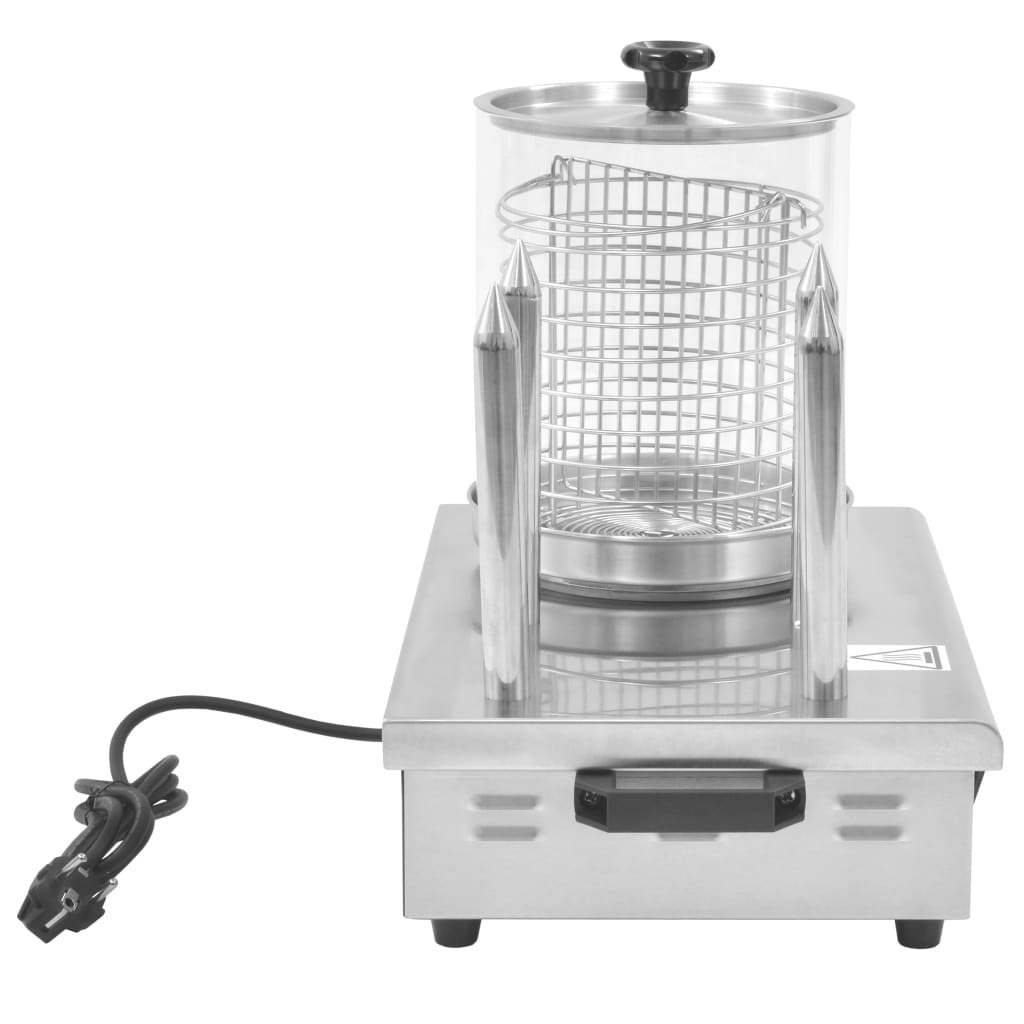 Συσκευή Hot Dog 550 W από Ανοξείδωτο Ατσάλι με 4 Ράβδους