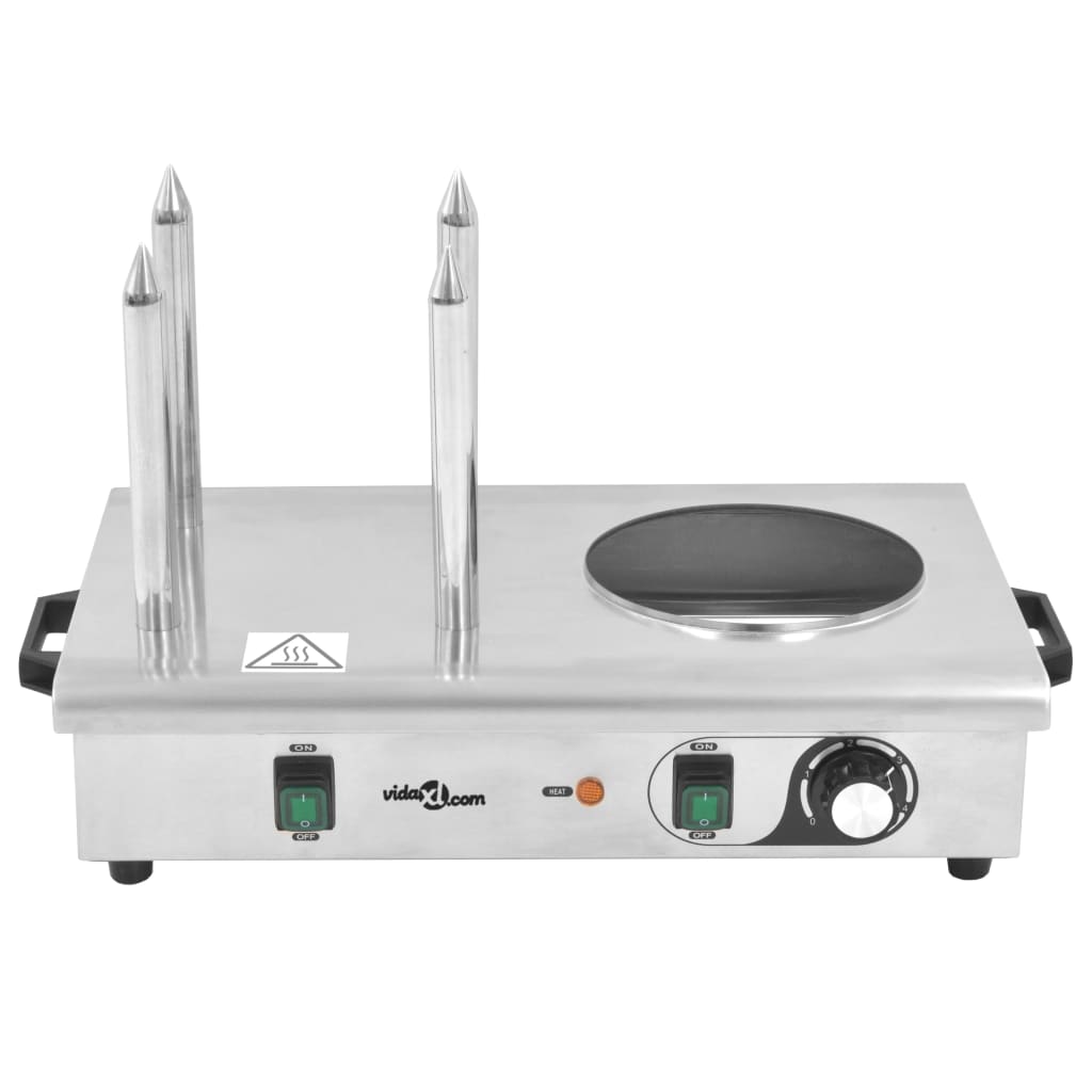 Συσκευή Hot Dog 550 W από Ανοξείδωτο Ατσάλι με 4 Ράβδους