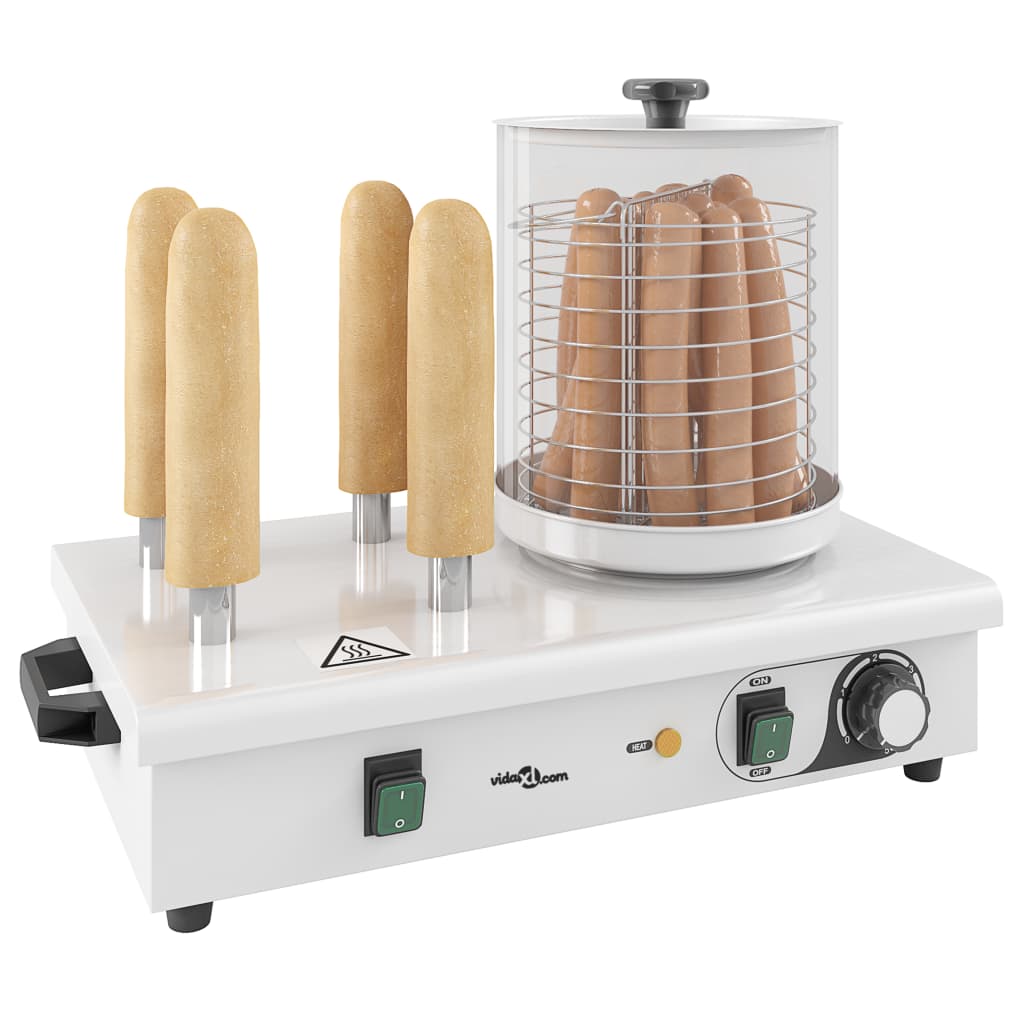 Συσκευή Hot Dog 550 W από Ανοξείδωτο Ατσάλι με 4 Ράβδους