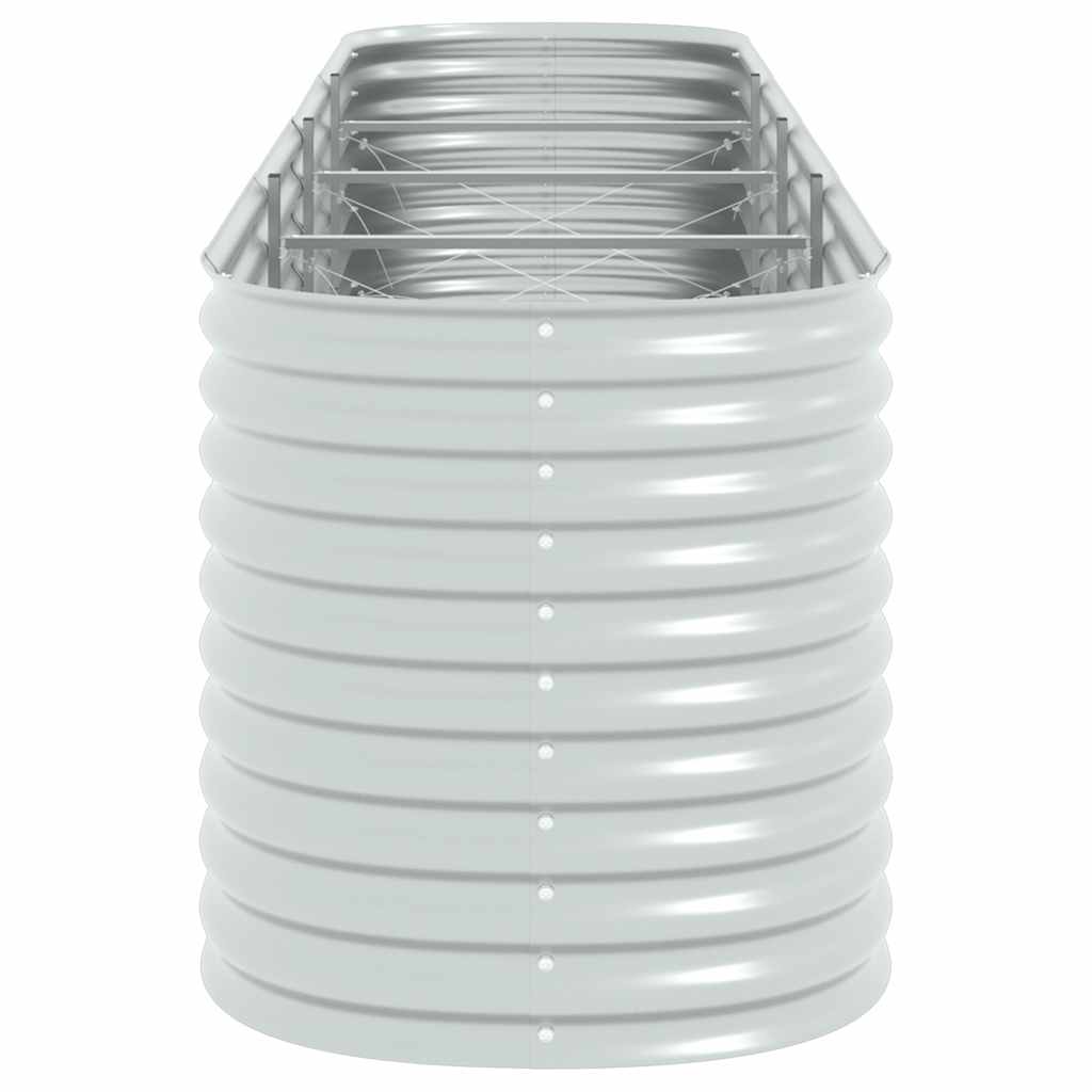 Ζαρντινιέρα Υπερυψωμένη Ασημί 400x80x81 εκ. Γαλβανισμ. Χάλυβας - Pakobazaar