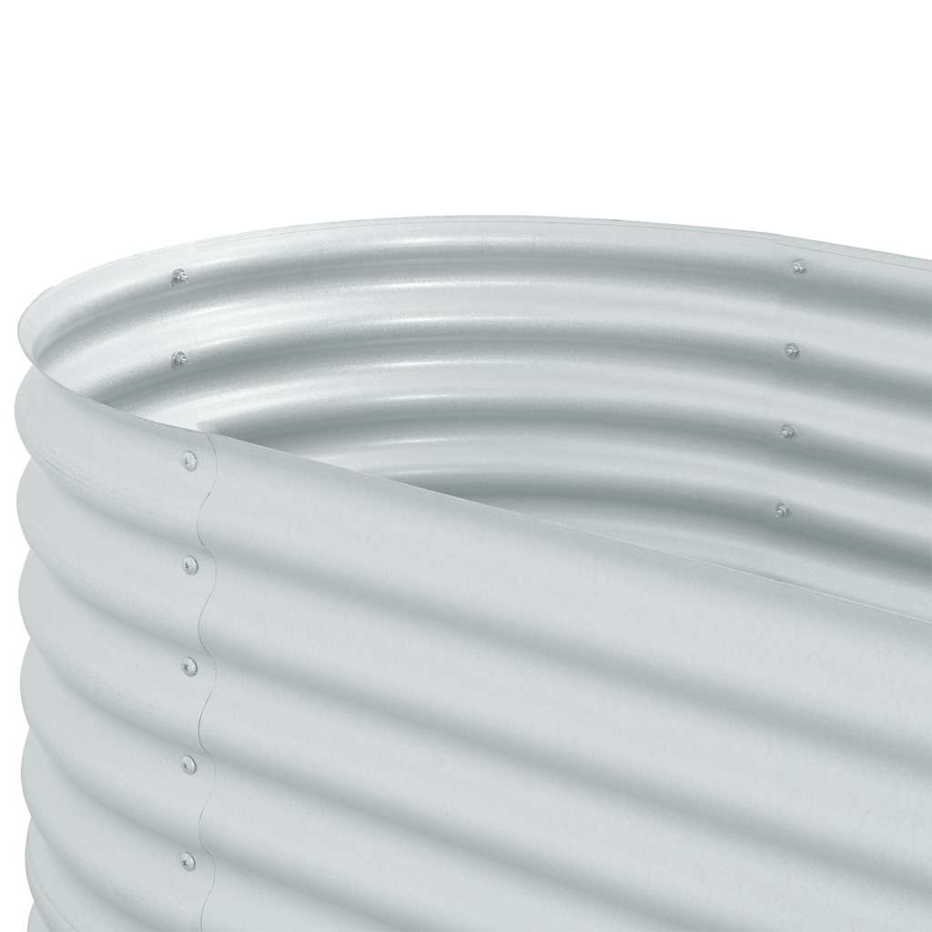 Ζαρντινιέρα Υπερυψωμένη Ασημί 400x80x81 εκ. Γαλβανισμ. Χάλυβας - Pakobazaar