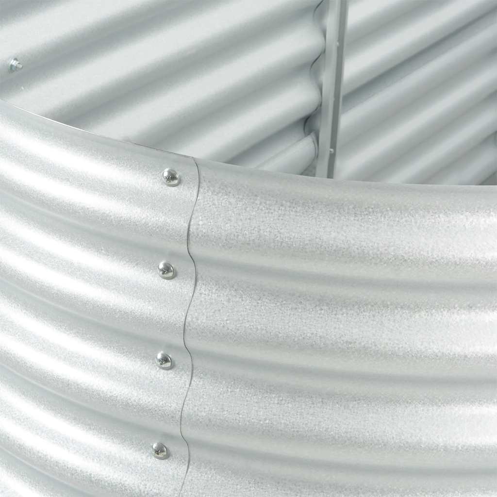 Ζαρντινιέρα Υπερυψωμένη Ασημί 400x80x81 εκ. Γαλβανισμ. Χάλυβας - Pakobazaar