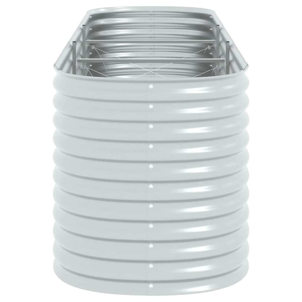 Ζαρντινιέρα Υπερυψωμένη Ασημί 320x80x81 εκ. Γαλβανισμ. Χάλυβας - Pakobazaar