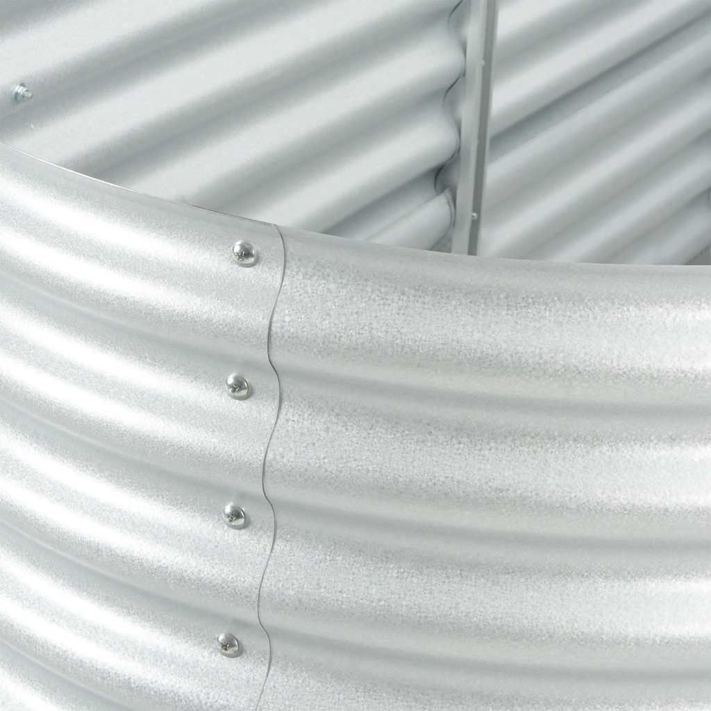 Ζαρντινιέρα Υπερυψωμένη Ασημί 320x80x81 εκ. Γαλβανισμ. Χάλυβας - Pakobazaar