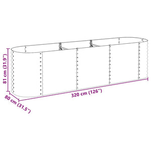 Ζαρντινιέρα Υπερυψωμένη Ασημί 320x80x81 εκ. Γαλβανισμ. Χάλυβας - Pakobazaar