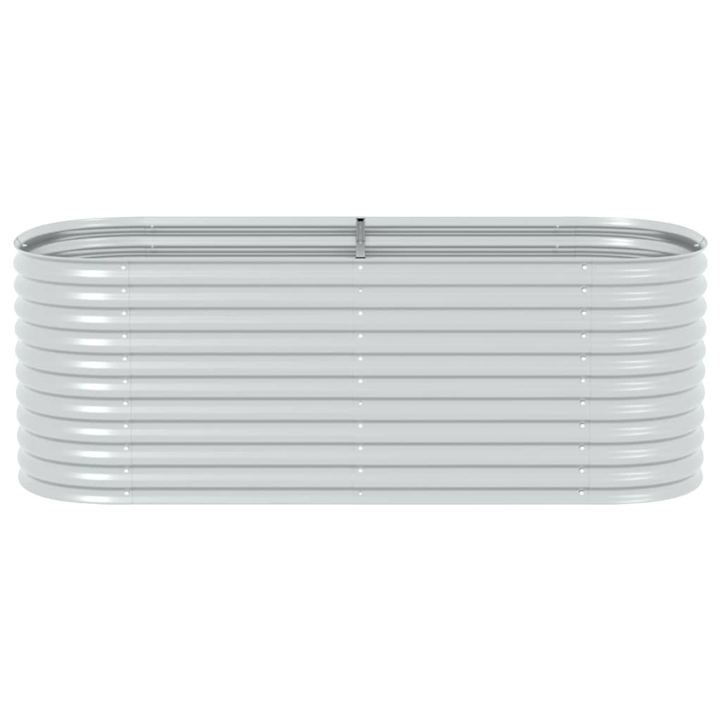 Ζαρντινιέρα Υπερυψωμένη Ασημί 240x80x81 εκ. Γαλβανισμ. Χάλυβας - Pakobazaar