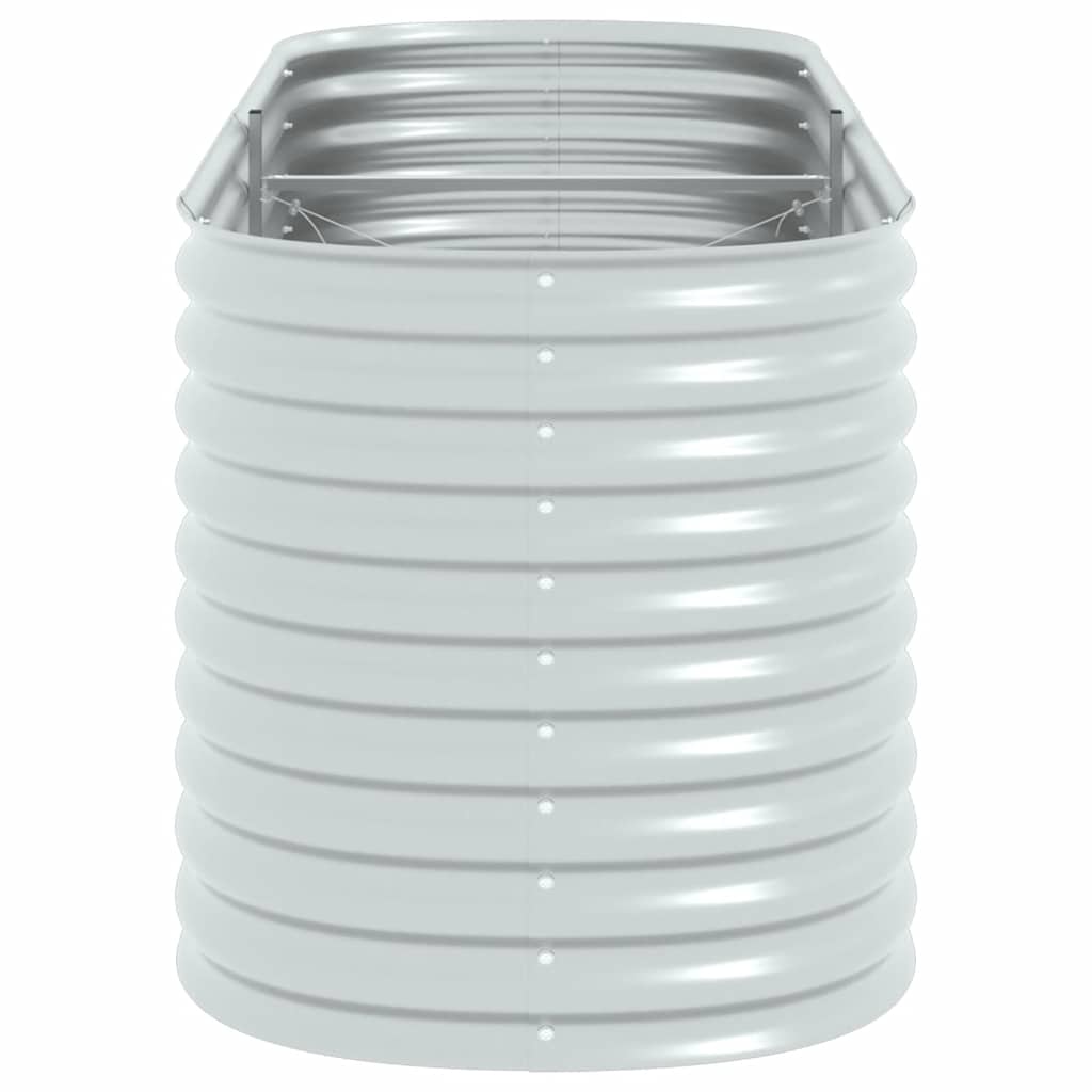 Ζαρντινιέρα Υπερυψωμένη Ασημί 240x80x81 εκ. Γαλβανισμ. Χάλυβας - Pakobazaar