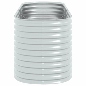 Ζαρντινιέρα Υπερυψωμένη Ασημί 240x80x81 εκ. Γαλβανισμ. Χάλυβας - Pakobazaar