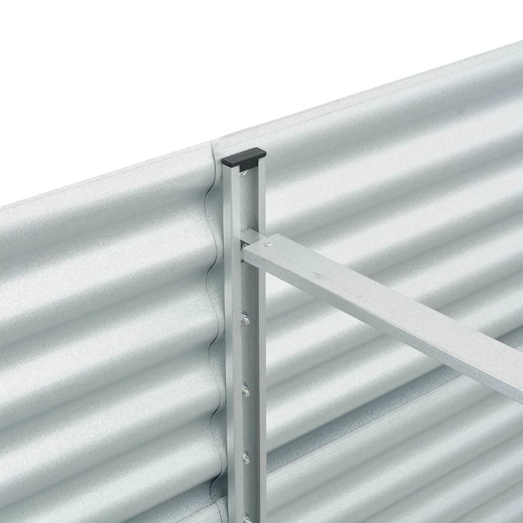 Ζαρντινιέρα Υπερυψωμένη Ασημί 240x80x81 εκ. Γαλβανισμ. Χάλυβας - Pakobazaar