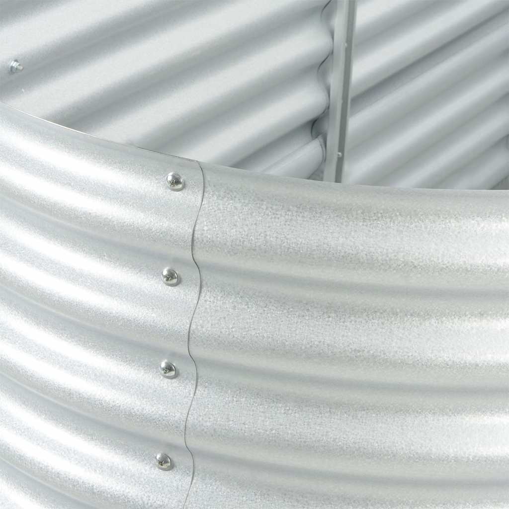 Ζαρντινιέρα Υπερυψωμένη Ασημί 240x80x81 εκ. Γαλβανισμ. Χάλυβας - Pakobazaar