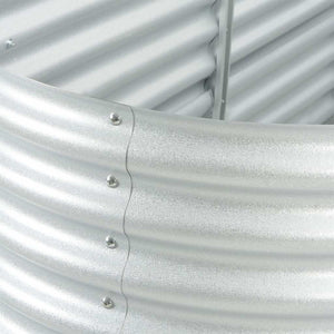 Ζαρντινιέρα Υπερυψωμένη Ασημί 240x80x81 εκ. Γαλβανισμ. Χάλυβας - Pakobazaar