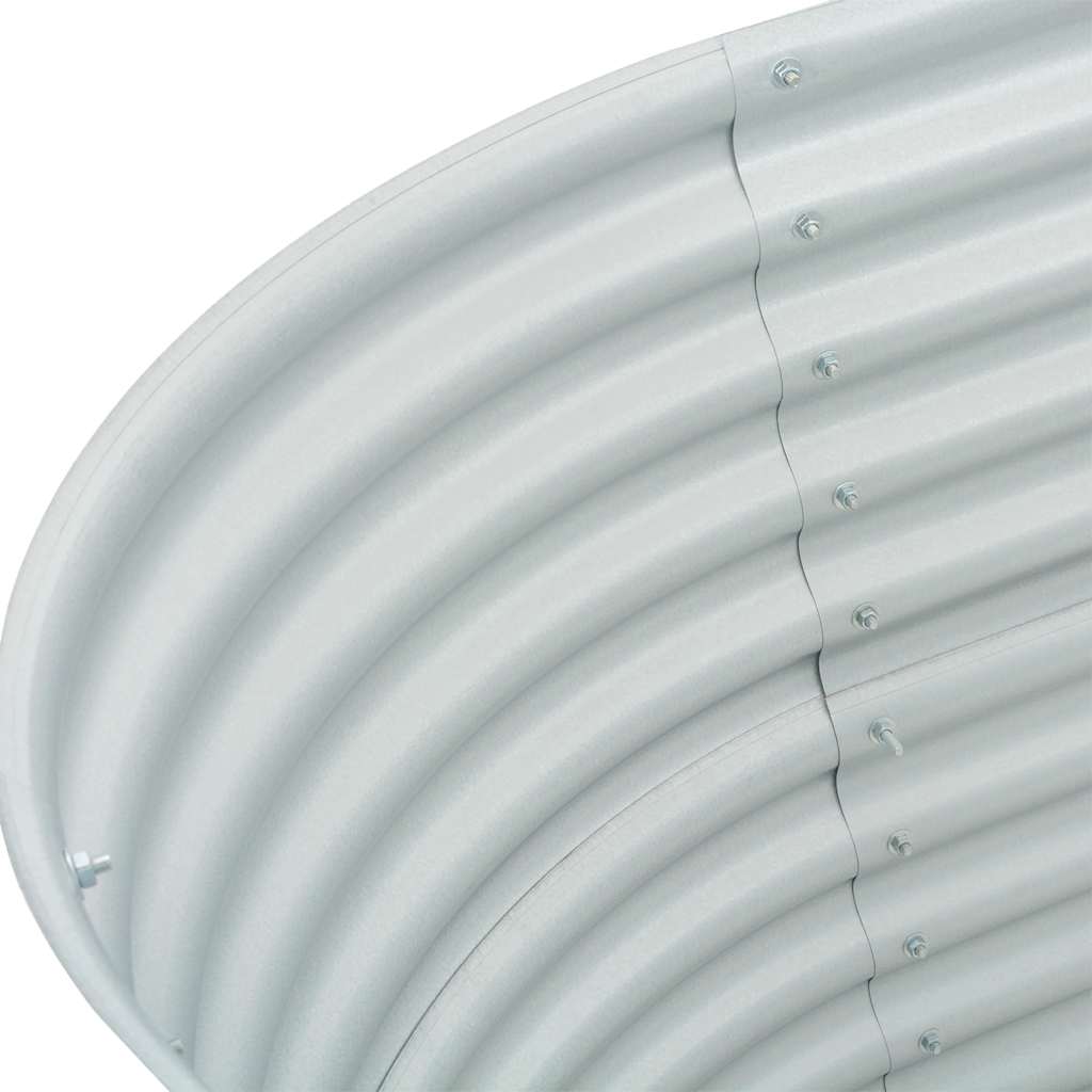 Ζαρντινιέρα Υπερυψωμένη Ασημί 160x80x81 εκ. Γαλβανισμ. Χάλυβας - Pakobazaar