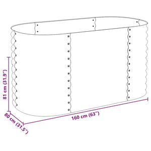Ζαρντινιέρα Υπερυψωμένη Ασημί 160x80x81 εκ. Γαλβανισμ. Χάλυβας - Pakobazaar