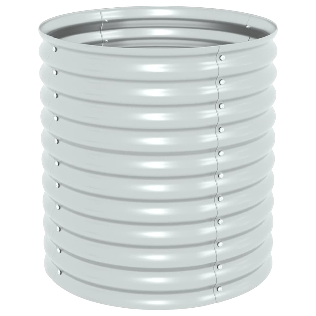 Ζαρντινιέρα Υπερυψωμένη Ασημί 80x80x81 εκ. Γαλβανισμ. Χάλυβας - Pakobazaar