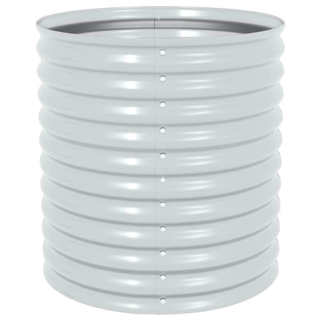 Ζαρντινιέρα Υπερυψωμένη Ασημί 80x80x81 εκ. Γαλβανισμ. Χάλυβας - Pakobazaar