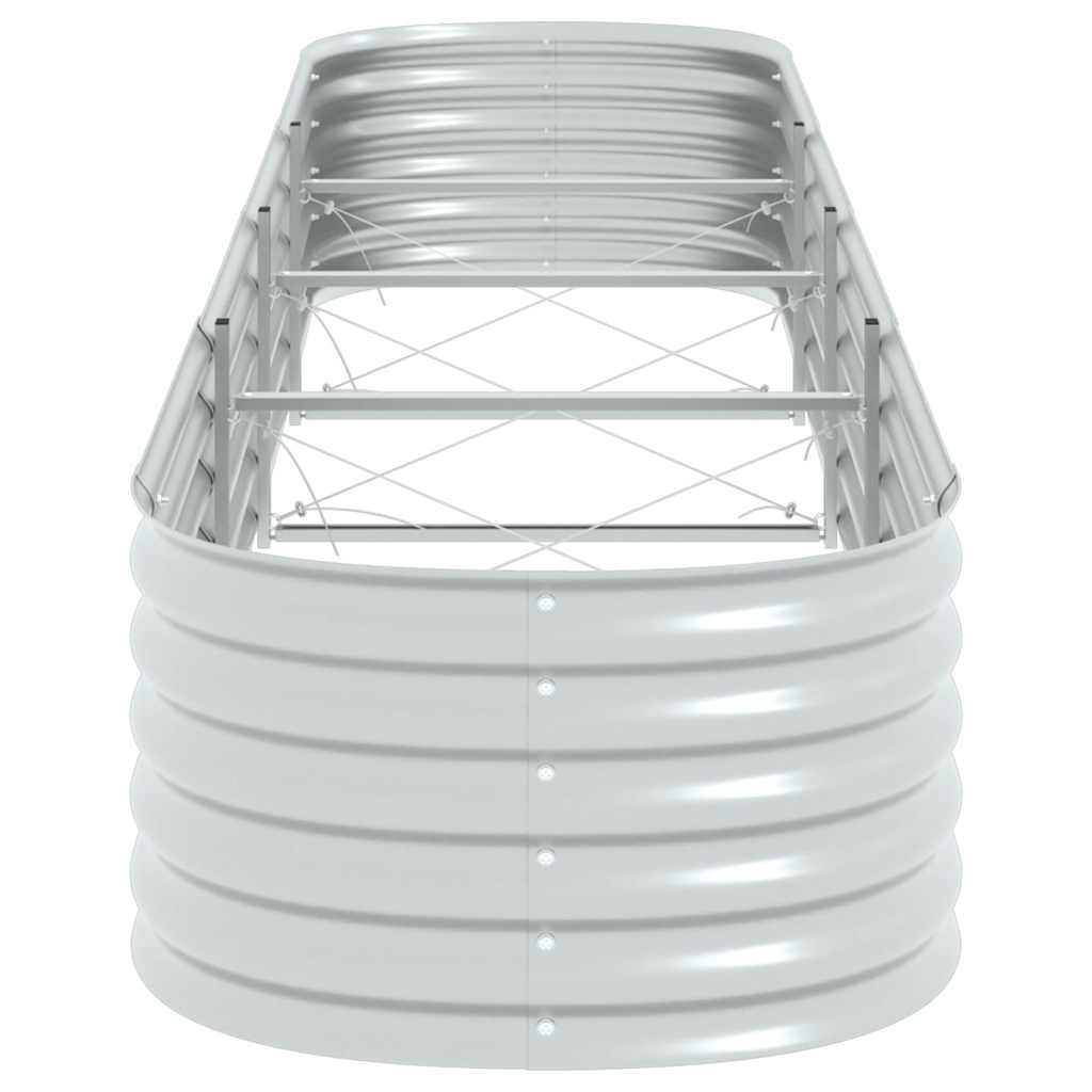 Ζαρντινιέρα Υπερυψωμένη Ασημί 400x80x44 εκ. Γαλβανισμ. Χάλυβας - Pakobazaar