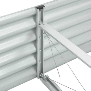 Ζαρντινιέρα Υπερυψωμένη Ασημί 400x80x44 εκ. Γαλβανισμ. Χάλυβας - Pakobazaar