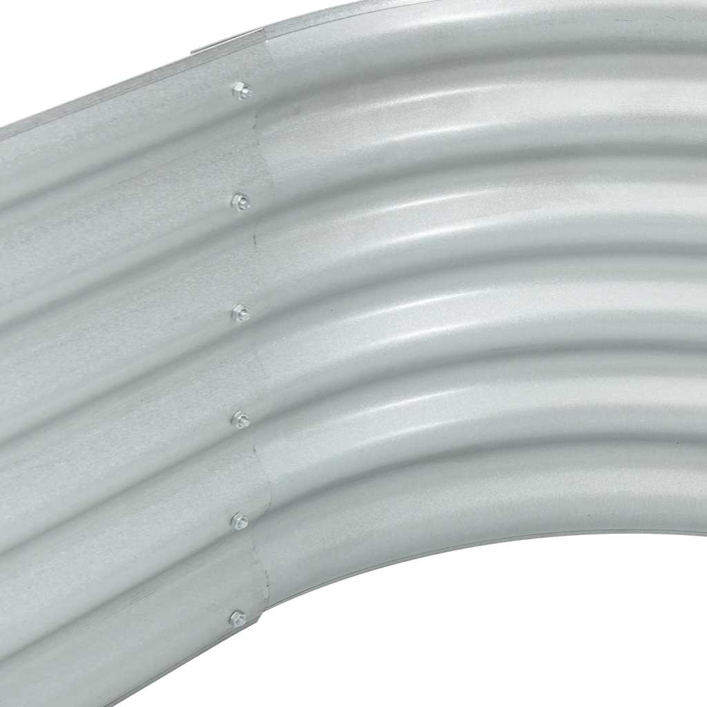 Ζαρντινιέρα Υπερυψωμένη Ασημί 400x80x44 εκ. Γαλβανισμ. Χάλυβας - Pakobazaar