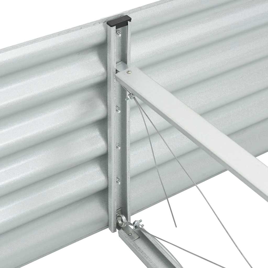 Ζαρντινιέρα Υπερυψωμένη Ασημί 320x80x44 εκ. Γαλβανισμ. Χάλυβας - Pakobazaar