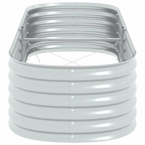 Ζαρντινιέρα Υπερυψωμένη Ασημί 240x80x44 εκ. Γαλβανισμ. Χάλυβας - Pakobazaar