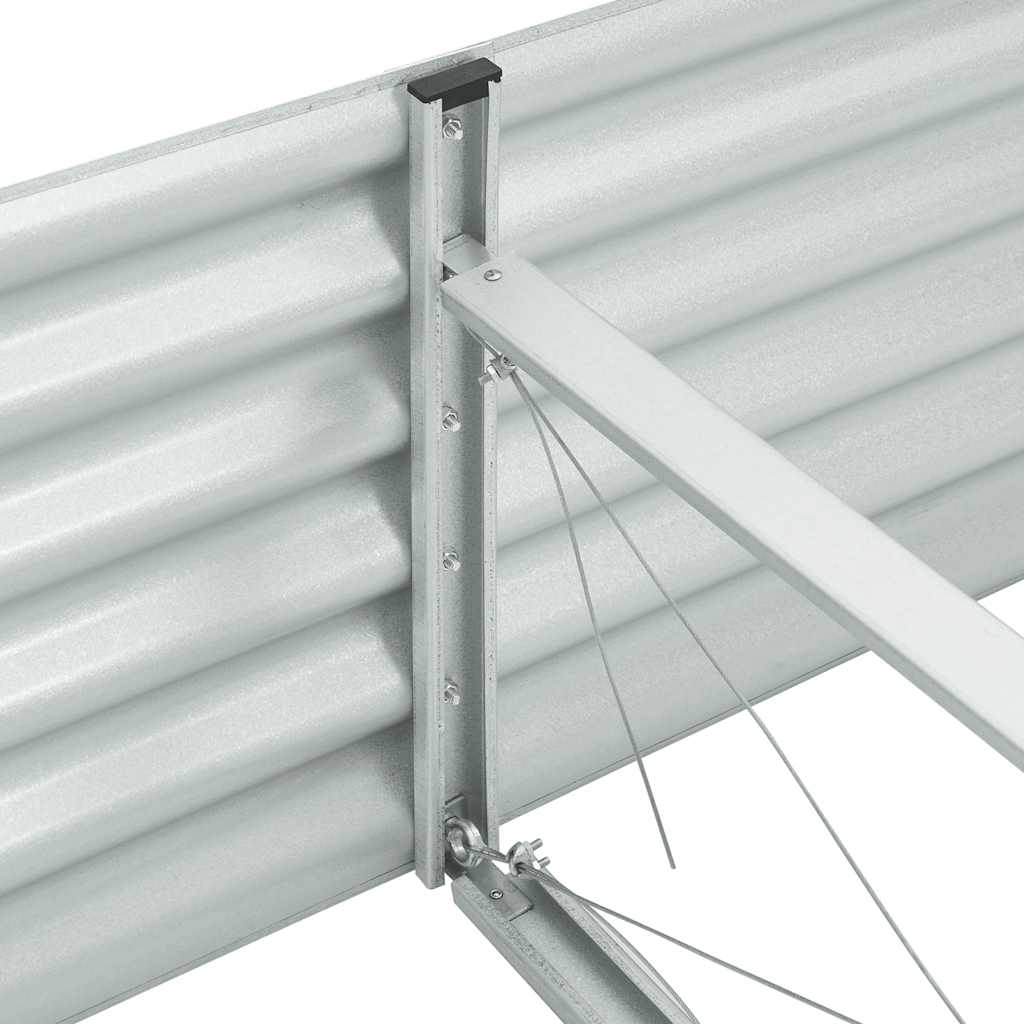 Ζαρντινιέρα Υπερυψωμένη Ασημί 240x80x44 εκ. Γαλβανισμ. Χάλυβας - Pakobazaar