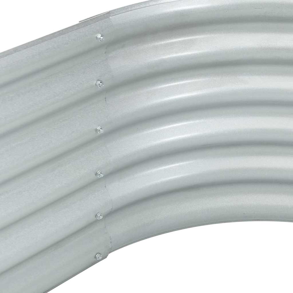 Ζαρντινιέρα Υπερυψωμένη Ασημί 240x80x44 εκ. Γαλβανισμ. Χάλυβας - Pakobazaar